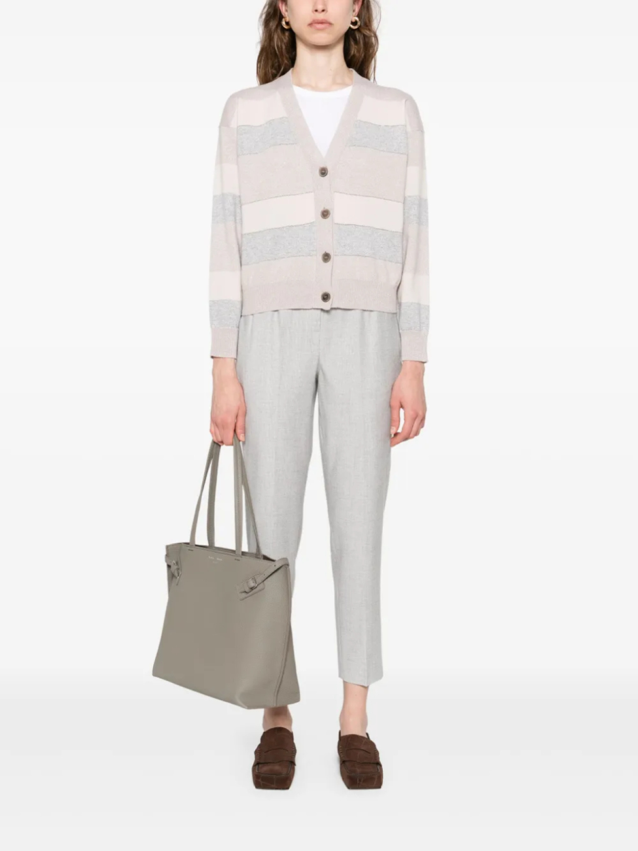 Peserico укороченные брюки с эластичным поясом, серый
Peserico укороченные брюки с эластичным поясом, серый