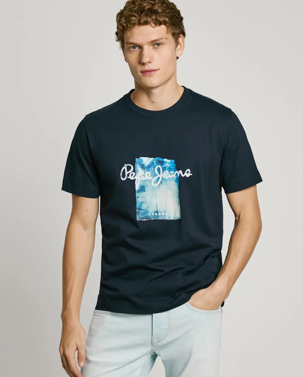 Мужская футболка с коротким рукавом и напечатанным рисунком Pepe Jeans, темно-синий
Мужская футболка с коротким рукавом и напечатанным рисунком Pepe Jeans, темно-синий