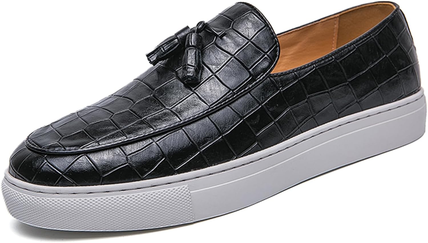 Мужские лоферы на платформе с узором, кожаные, без шнурков, с кисточками, удобные, с круглым носком, низкие, нескользящие, повседневные, с плоской подошвой, для свиданий, бизнеса и вечеринок Ptnoka, черный
Мужские лоферы на платформе с узором, кожаные, без шнурков, с кисточками, удобные, с круглым носком, низкие, нескользящие, повседневные, с плоской подошвой, для свиданий, бизнеса и вечеринок Ptnoka, черный