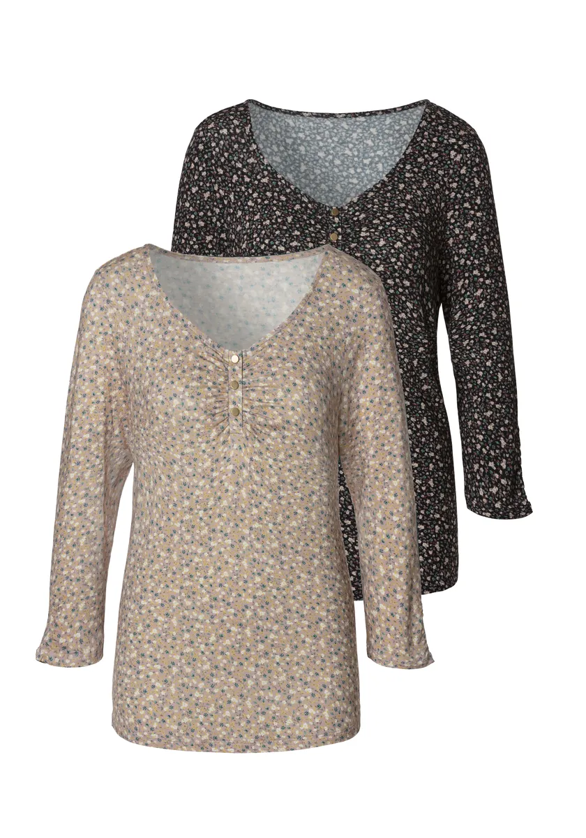 Рубашка Vivance с рукавом 3/4 и золотистыми пуговицами, цвет Rose-Bedruckt, Schwarz-Bedruckt
Рубашка Vivance с рукавом 3/4 и золотистыми пуговицами, цвет Rose-Bedruckt, Schwarz-Bedruckt