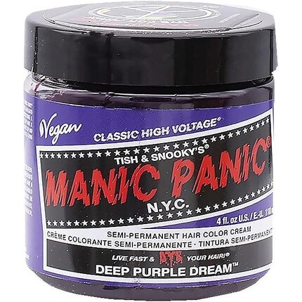 Краска для волос Manic Panic Deep Purple Dream Classic Creme Vegan, фиолетовая полуперманентная краска для волос без жестокости, 118 мл
Краска для волос Manic Panic Deep Purple Dream Classic Creme Vegan, фиолетовая полуперманентная краска для волос без жестокости, 118 мл