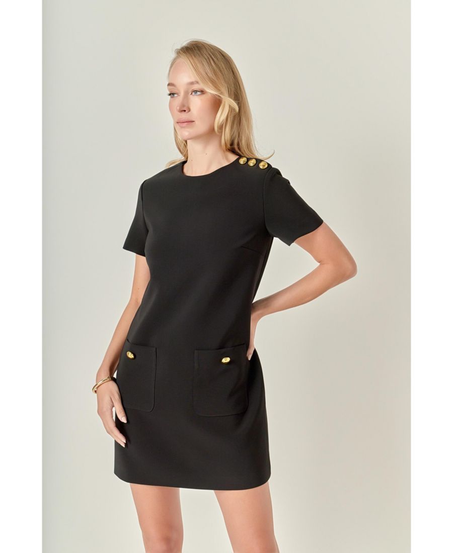 Женское мини-платье с золотыми пуговицами English Factory, Black
Женское мини-платье с золотыми пуговицами English Factory, Black