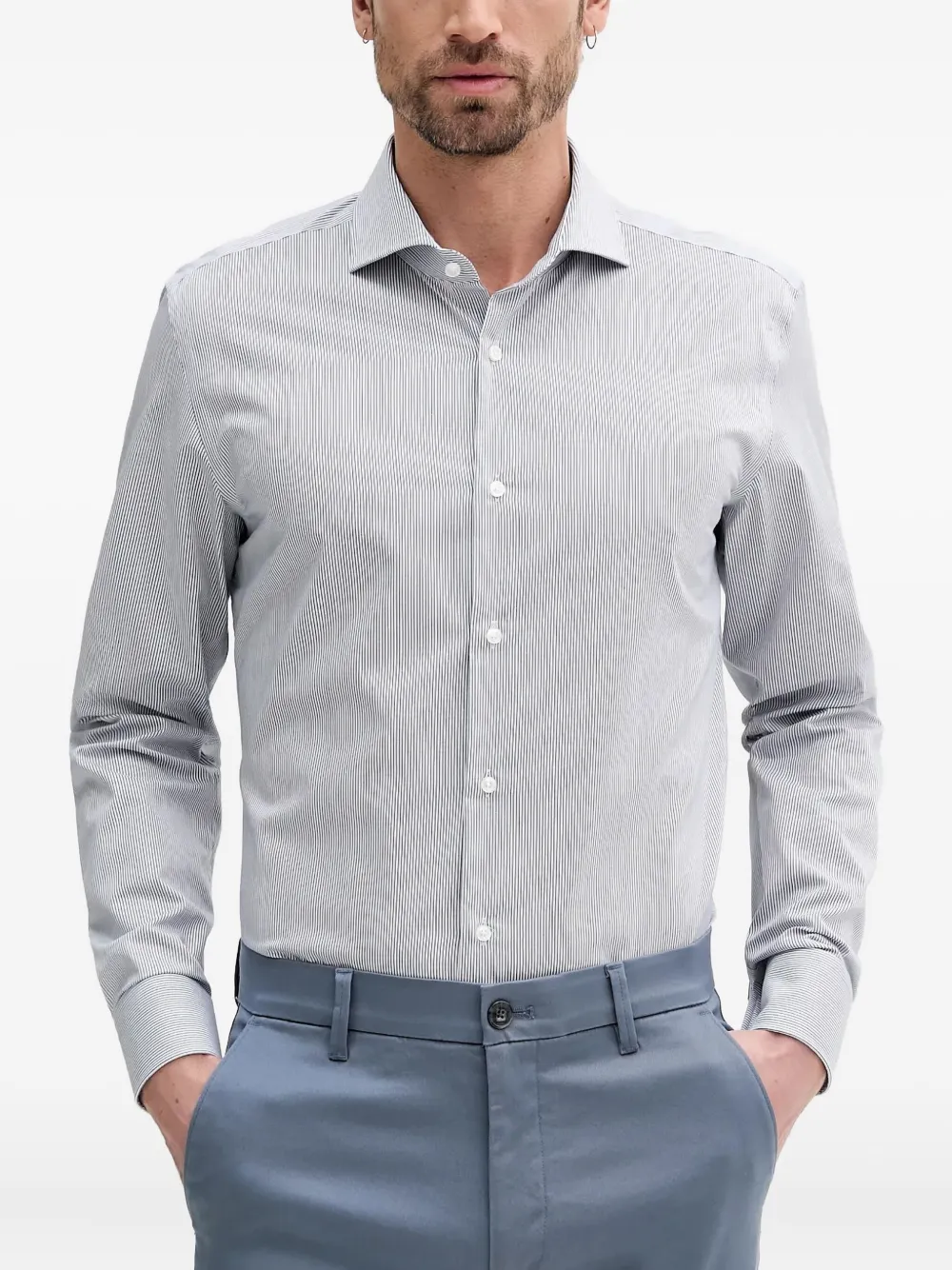 Рубашка в тонкую полоску с длинными рукавами Boss, синий
Рубашка в тонкую полоску с длинными рукавами Boss, синий