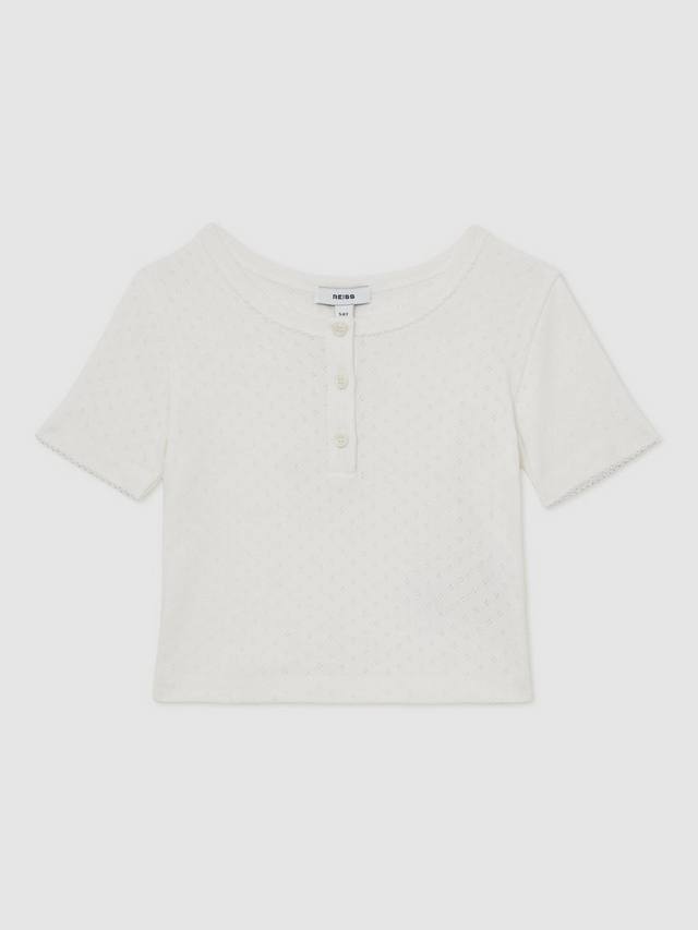 Детский топ Margot с коротким рукавом из хлопковой ажурной вязки Reiss, Ivory
Детский топ Margot с коротким рукавом из хлопковой ажурной вязки Reiss, Ivory