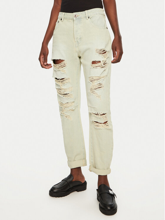 Джинсы бойфренда One Teaspoon, зеленый 
Джинсы бойфренда One Teaspoon, зеленый