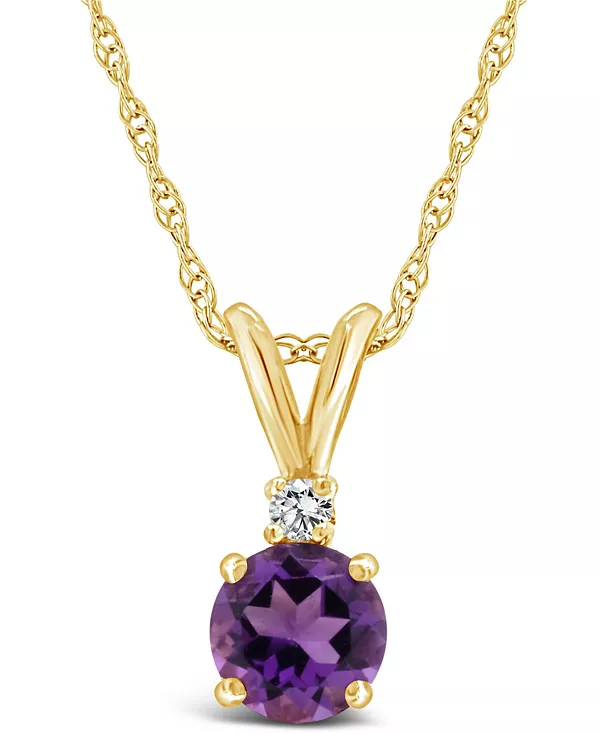 Ожерелье с подвеской из желтого золота 14 карат с аметистом (3/4 карата) и бриллиантами Macy'S, amethyst
Ожерелье с подвеской из желтого золота 14 карат с аметистом (3/4 карата) и бриллиантами Macy'S, amethyst