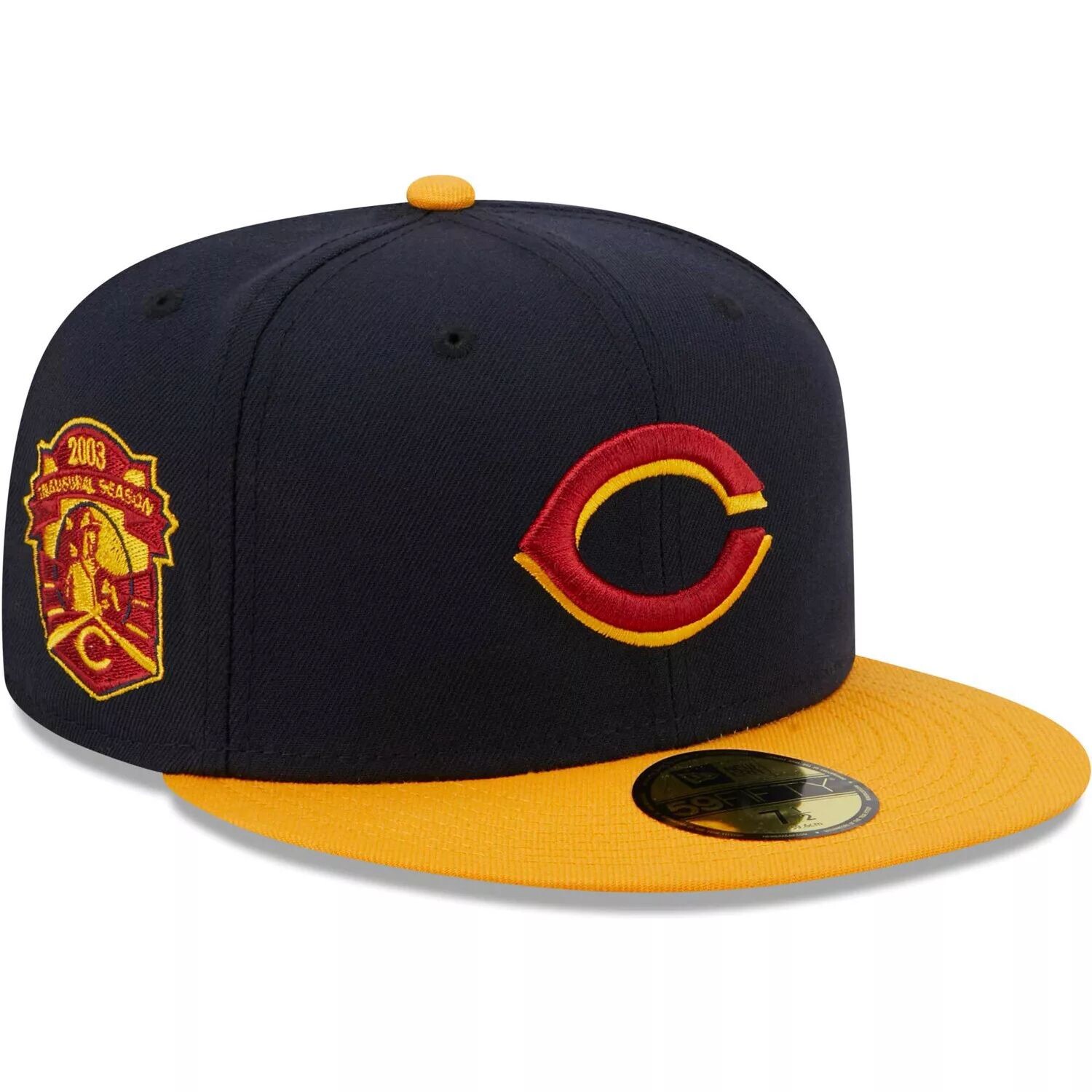 Мужская приталенная шляпа New Era Navy/Gold Cincinnati Reds Primary Logo 59FIFTY
Мужская приталенная шляпа New Era Navy/Gold Cincinnati Reds Primary Logo 59FIFTY