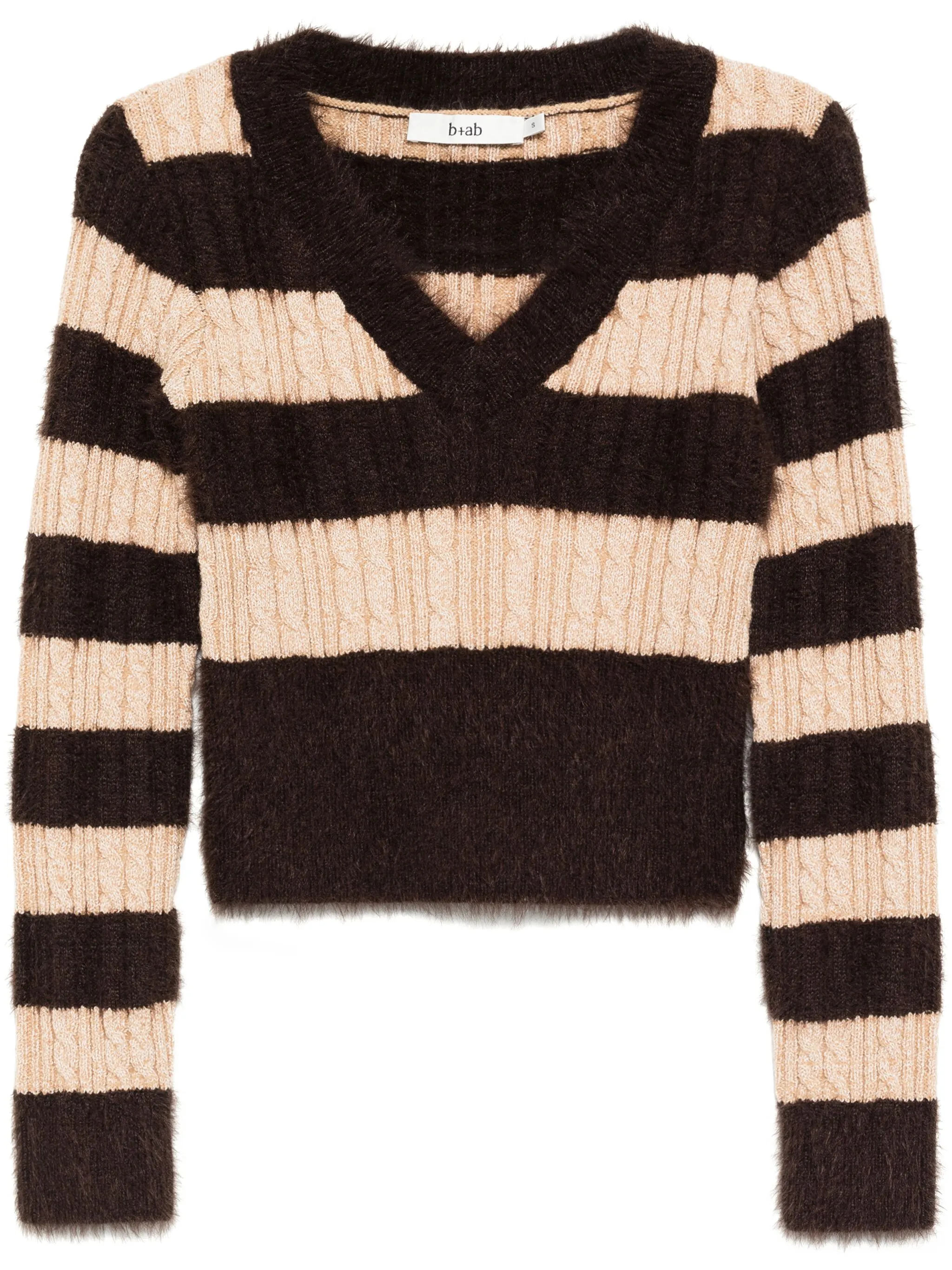 Джемпер с шарфом в полоску B+Ab, коричневый
Джемпер с шарфом в полоску B+Ab, коричневый
