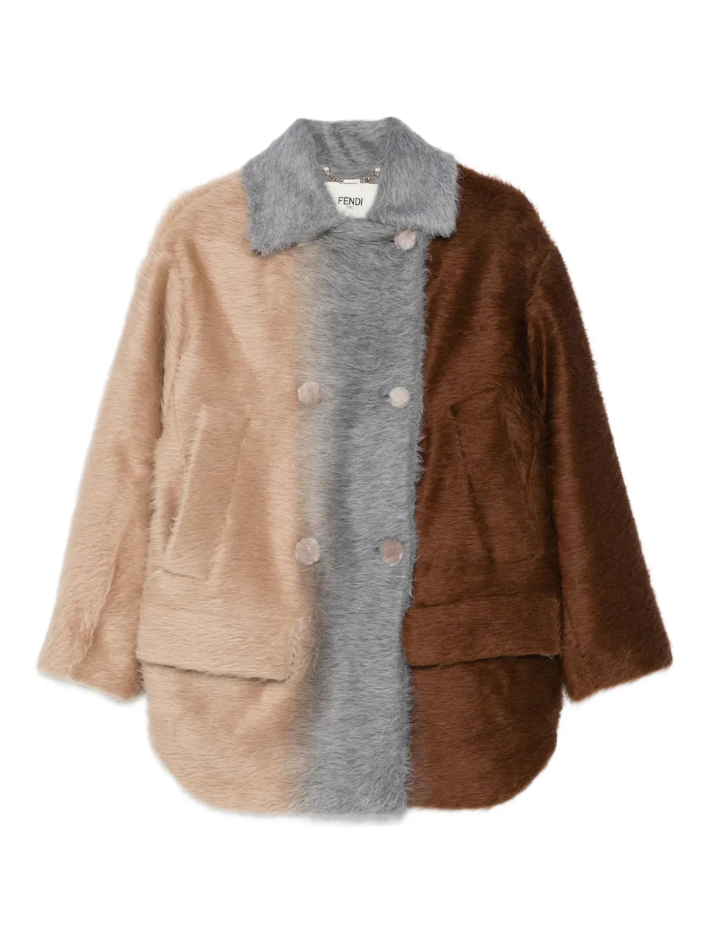 Двубортный пиджак в стиле колор-блок FENDI, нейтральный
Двубортный пиджак в стиле колор-блок FENDI, нейтральный