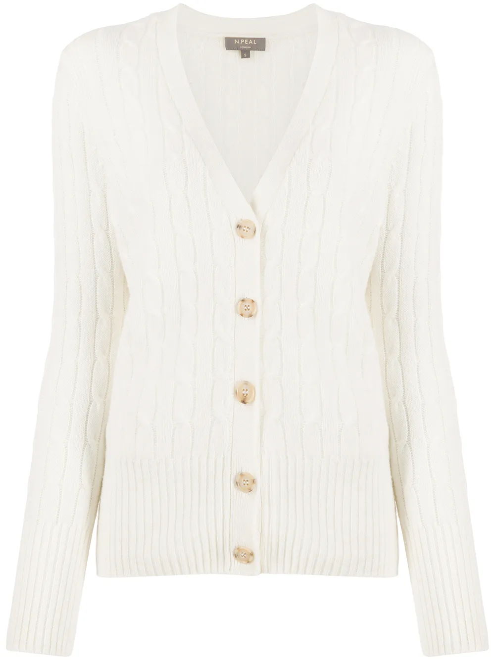 Кардиган фактурной вязки с V-образным вырезом N.Peal, нейтральный
Кардиган фактурной вязки с V-образным вырезом N.Peal, нейтральный