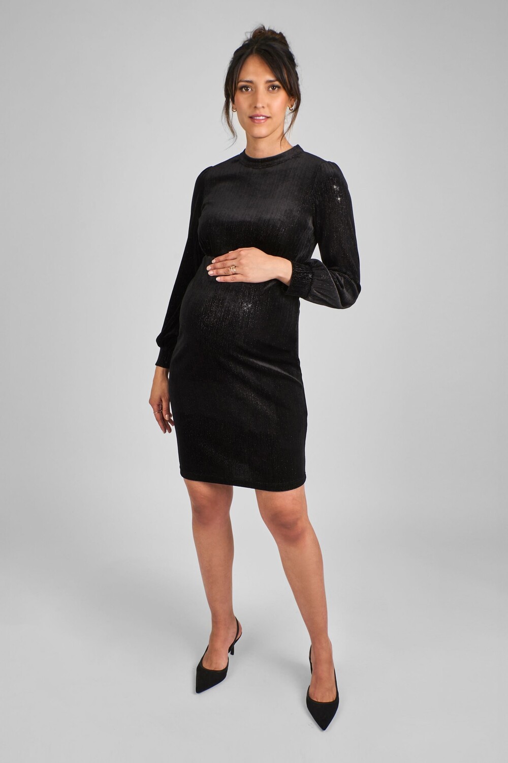 Блестящее мини платье для беременных Jojo Maman Bébé, черный
Блестящее мини платье для беременных Jojo Maman Bébé, черный