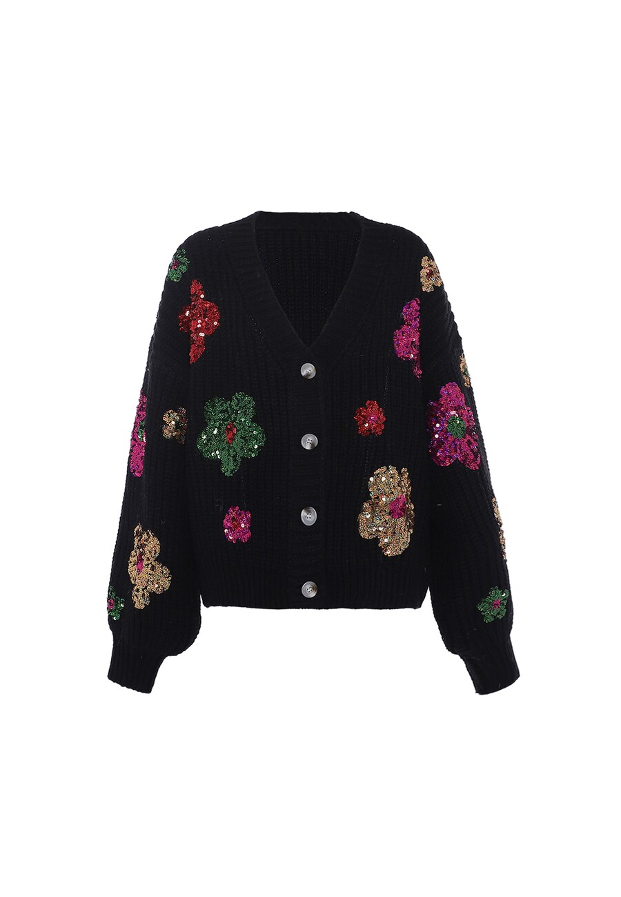 Вязаный кардиган faina Knit Cardigan, черный 
Вязаный кардиган faina Knit Cardigan, черный