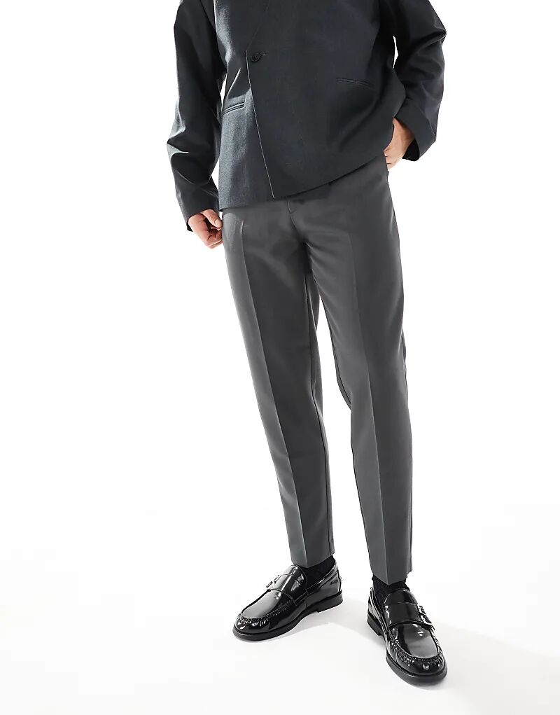 Элегантные зауженные брюки угольного цвета ASOS DESIGN
Элегантные зауженные брюки угольного цвета ASOS DESIGN