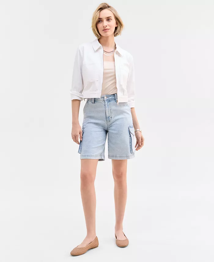 Женские джинсовые шорты-бермуды с высокой посадкой On 34th, синий
Женские джинсовые шорты-бермуды с высокой посадкой On 34th, синий