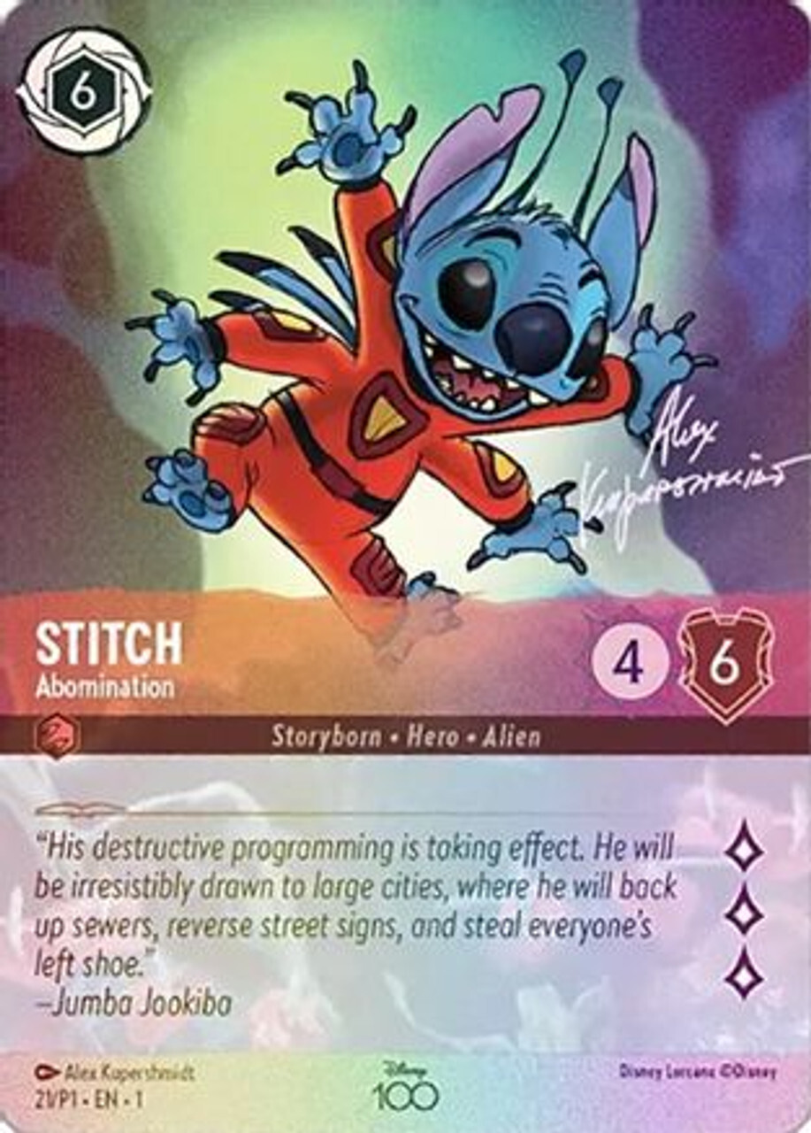 Карточная игра Stitch - Abomination (Alternate Art) (21) - Disney100 Promos Holofoil
Карточная игра Stitch - Abomination (Alternate Art) (21) - Disney100 Promos Holofoil