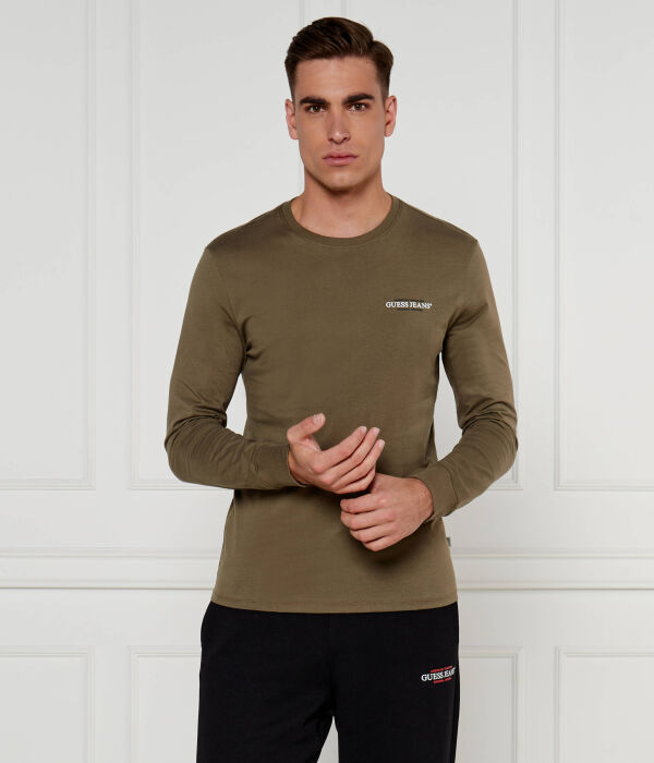 Лонгслив мужской Guess Jeans однотонный облегающий, зеленый
Лонгслив мужской Guess Jeans однотонный облегающий, зеленый