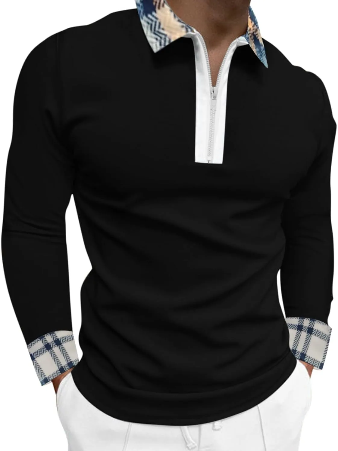 Мужская поло с длинным рукавом и клетчатым воротником
Мужская поло с длинным рукавом и клетчатым воротником