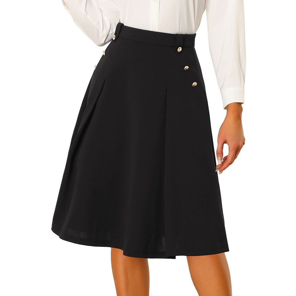 Женская винтажная расклешенная юбка миди с высокой эластичной талией и пуговицами ALLEGRA K, черный
Женская винтажная расклешенная юбка миди с высокой эластичной талией и пуговицами ALLEGRA K, черный