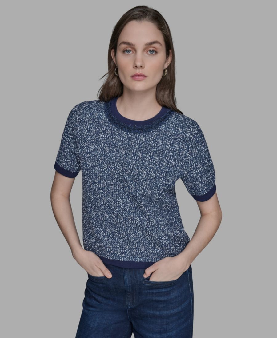 Женский свитер с короткими рукавами из фактурной вязки KARL LAGERFELD PARIS, Blue/soft White
Женский свитер с короткими рукавами из фактурной вязки KARL LAGERFELD PARIS, Blue/soft White