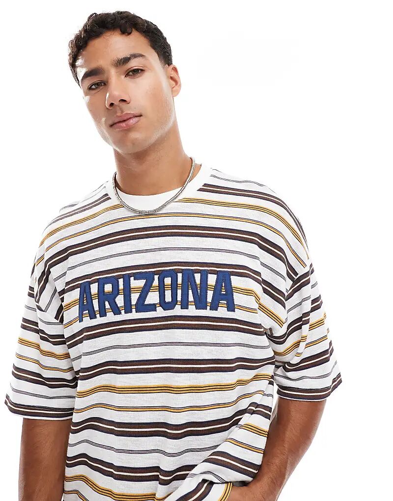 Футболка свободного кроя ASOS DESIGN в полоску с аппликацией на груди белого и коричневого цветов, Коричневый, Футболка свободного кроя ASOS DESIGN в полоску с аппликацией на груди белого и коричневого цветов
Футболка свободного кроя ASOS DESIGN в полоску с аппликацией на груди белого и коричневого цветов, Коричневый, Футболка свободного кроя ASOS DESIGN в полоску с аппликацией на груди белого и коричневого цветов