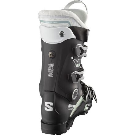 Лыжные ботинки S/Pro MV 80 CS GW — 2024 женские Salomon, цвет Black/White Moss/Silver Metallic, Серый, Лыжные ботинки S/Pro MV 80 CS GW — 2024 женские Salomon, цвет Black/White Moss/Silver Metallic