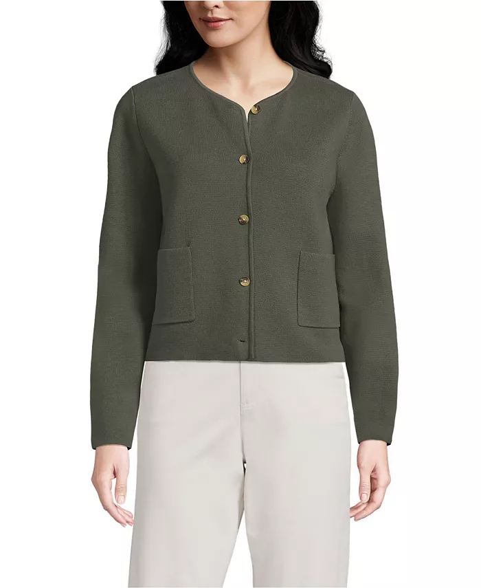 Женский тонкий хлопковый свитер-блейзер Milano Lands' End, зеленый
Женский тонкий хлопковый свитер-блейзер Milano Lands' End, зеленый