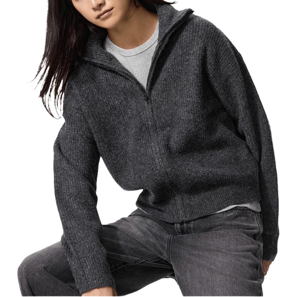 UNIQLO Трикотажная кардиган для женщин 08 Dark Gray с воротником стойкой
UNIQLO Трикотажная кардиган для женщин 08 Dark Gray с воротником стойкой