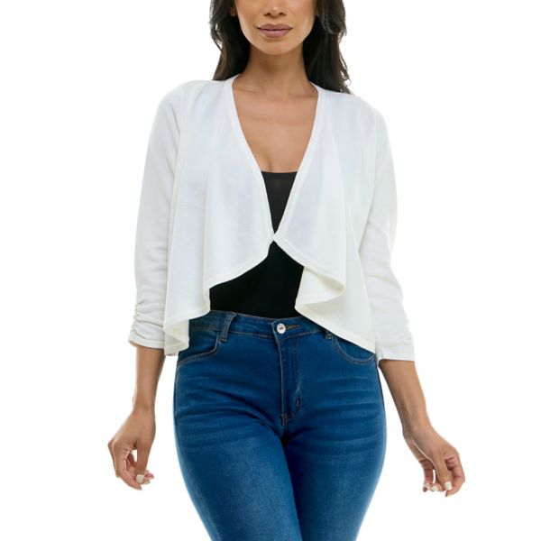 Женский кардиган с длинным рукавом и сборчатым каскадным передом Nina Leonard, белый
Женский кардиган с длинным рукавом и сборчатым каскадным передом Nina Leonard, белый