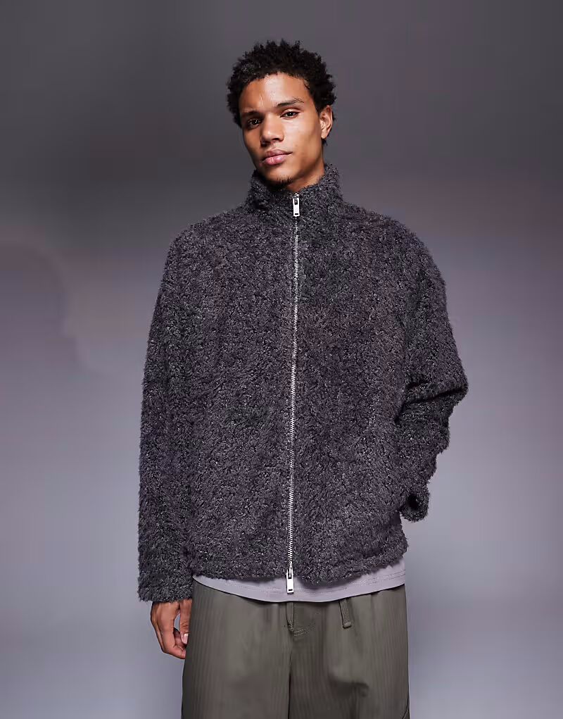 Свободная толстовка с воротником-стойкой и застежкой-молнией на меху, цвет «уголь» Asos Design, темно-серый
Свободная толстовка с воротником-стойкой и застежкой-молнией на меху, цвет «уголь» Asos Design, темно-серый