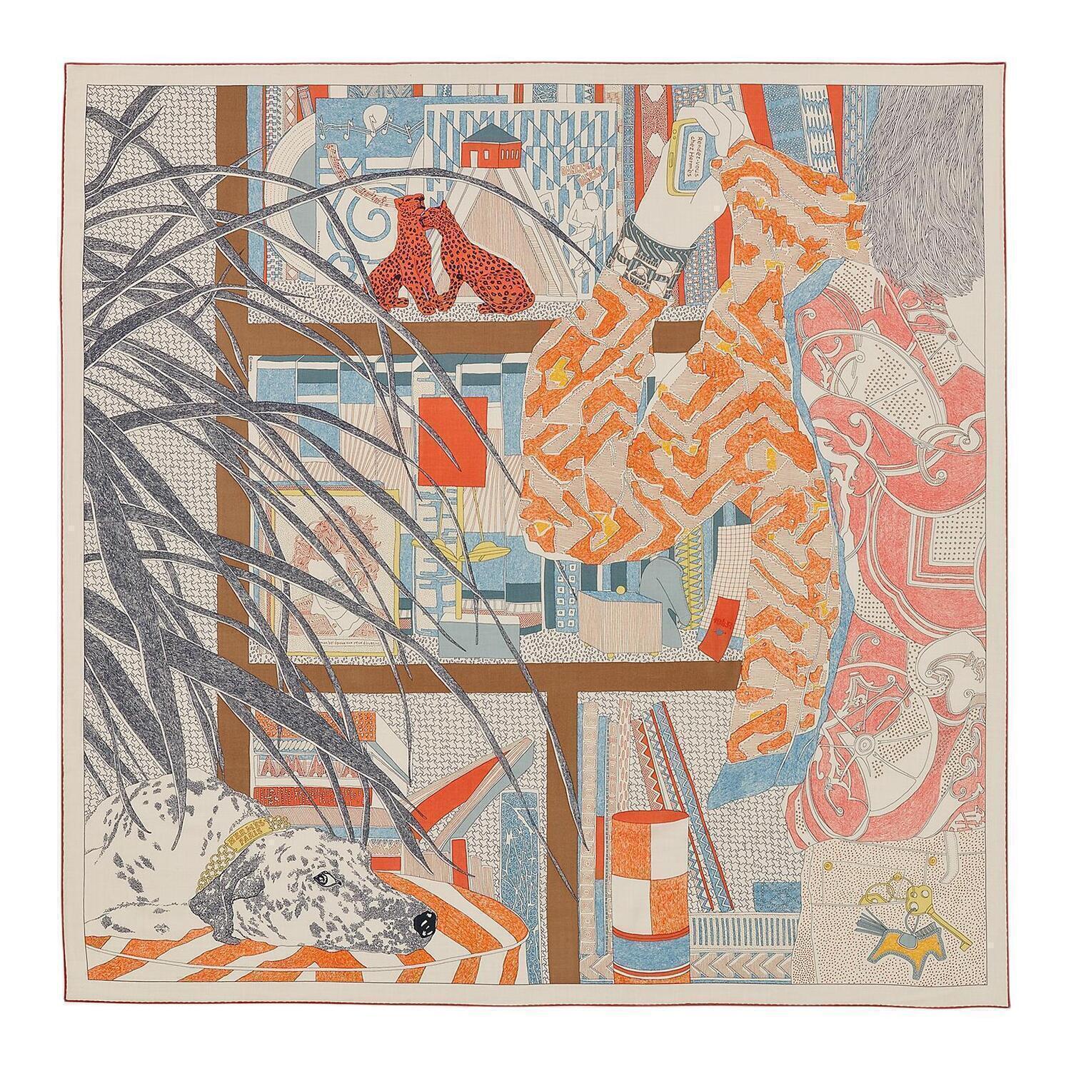 HERMES Женская кашемировая шаль оранжевая, Orange
HERMES Женская кашемировая шаль оранжевая, Orange