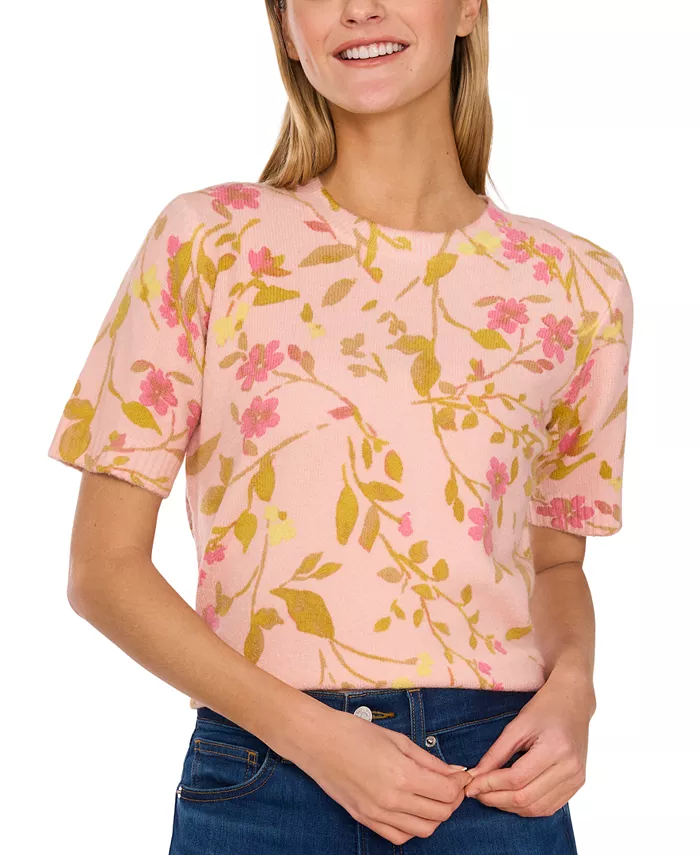 Женский короткий свитер с круглым вырезом и принтом "Flora" CeCe, мультиколор
Женский короткий свитер с круглым вырезом и принтом "Flora" CeCe, мультиколор