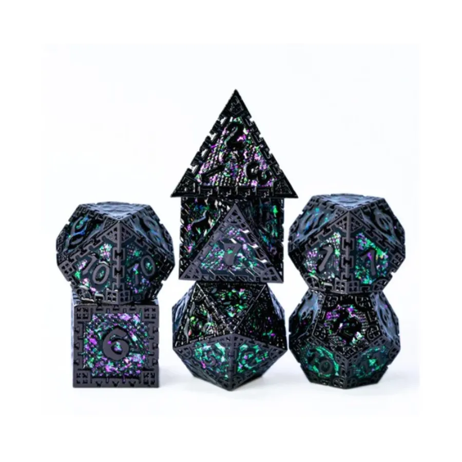 Полигональный набор «Скрытый дракон» — черный и зеленый (7), Dice Sets - Metal - Dragonstone, Dragon, Dragon Scale, Hidden Dragon
Полигональный набор «Скрытый дракон» — черный и зеленый (7), Dice Sets - Metal - Dragonstone, Dragon, Dragon Scale, Hidden Dragon