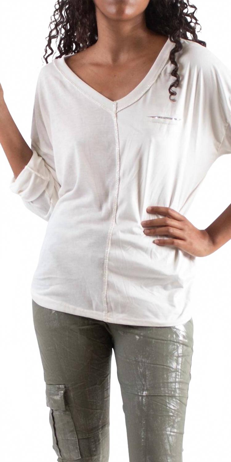 Двухцветный трикотажный топ Piamo с V-образным вырезом белого цвета Gigi Moda, белый
Двухцветный трикотажный топ Piamo с V-образным вырезом белого цвета Gigi Moda, белый