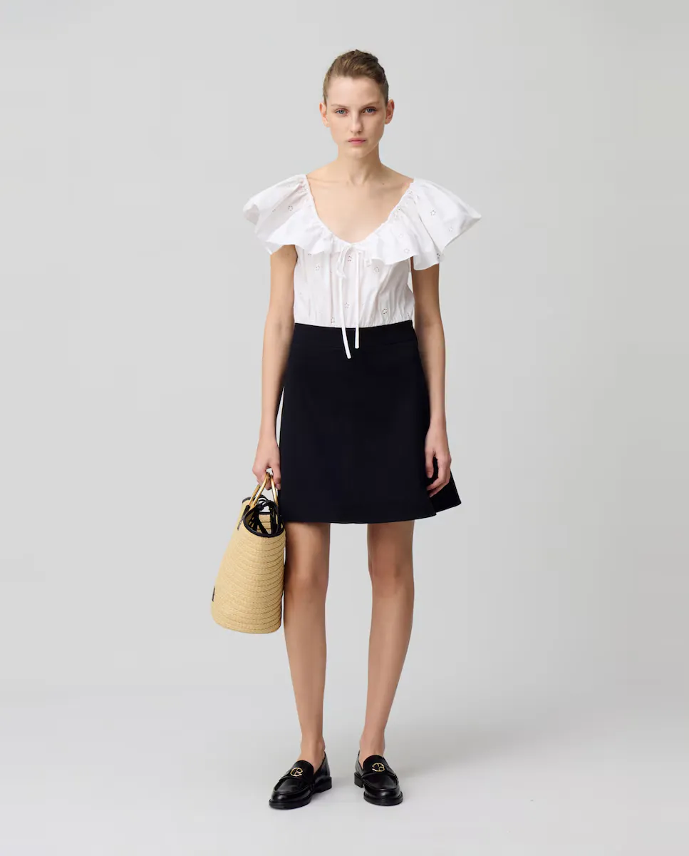 Короткое платье из двух тканей Claudie Pierlot, мультиколор 
Короткое платье из двух тканей Claudie Pierlot, мультиколор