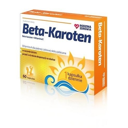 Бета-каротин 60 капсул - Пищевая добавка Health Family
Бета-каротин 60 капсул - Пищевая добавка Health Family