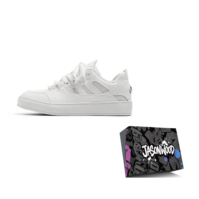 JASONWOOD Мужские низкие скейтерские кеды белые, цвет White
JASONWOOD Мужские низкие скейтерские кеды белые, цвет White