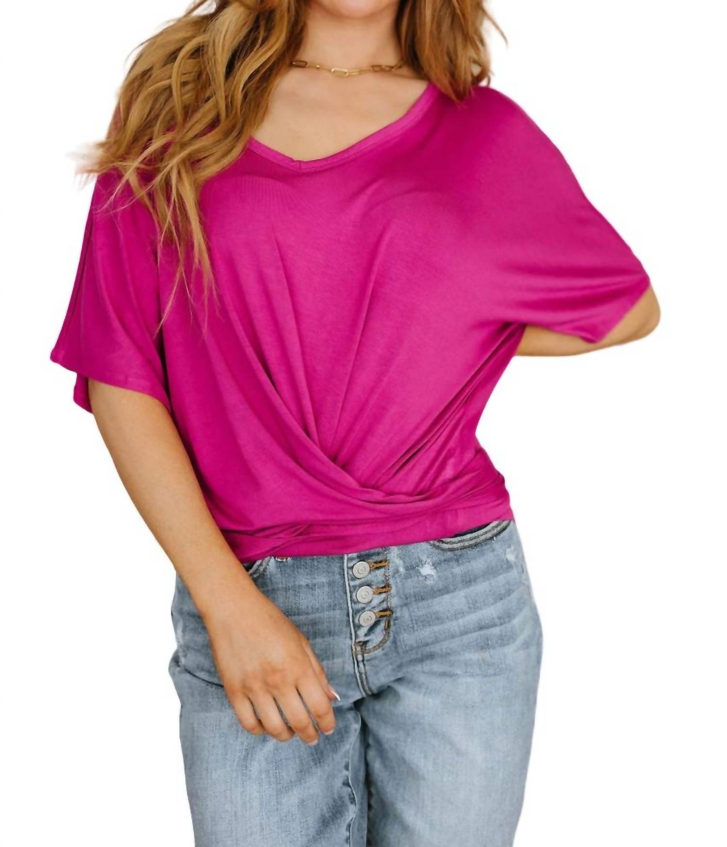 Завязанный бантом топ в пурпурном цвете ZENANA
Завязанный бантом топ в пурпурном цвете ZENANA