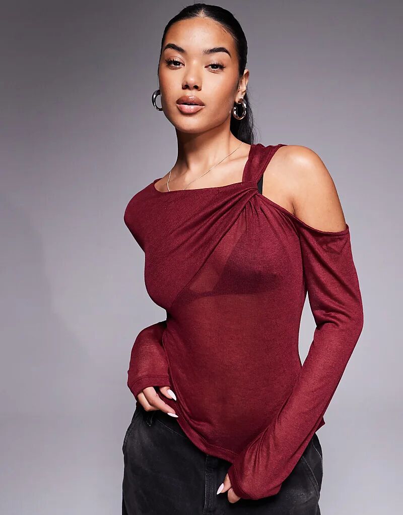 Полупрозрачный лонгслив с длинными рукавами и перекрученными плечами ASOS DESIGN бордового цвета
Полупрозрачный лонгслив с длинными рукавами и перекрученными плечами ASOS DESIGN бордового цвета