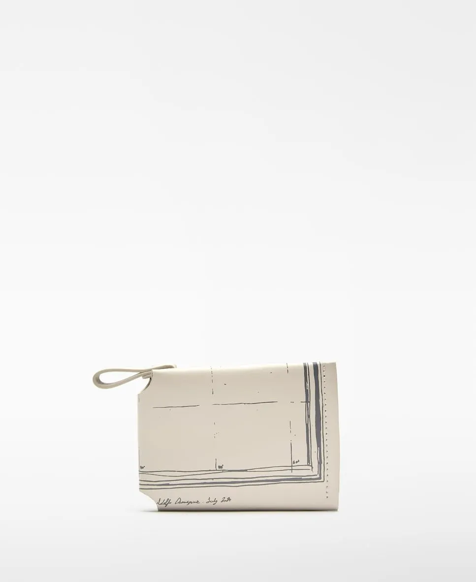 Женский кожаный кошелек с принтом Adolfo Dominguez, белый 
Женский кожаный кошелек с принтом Adolfo Dominguez, белый