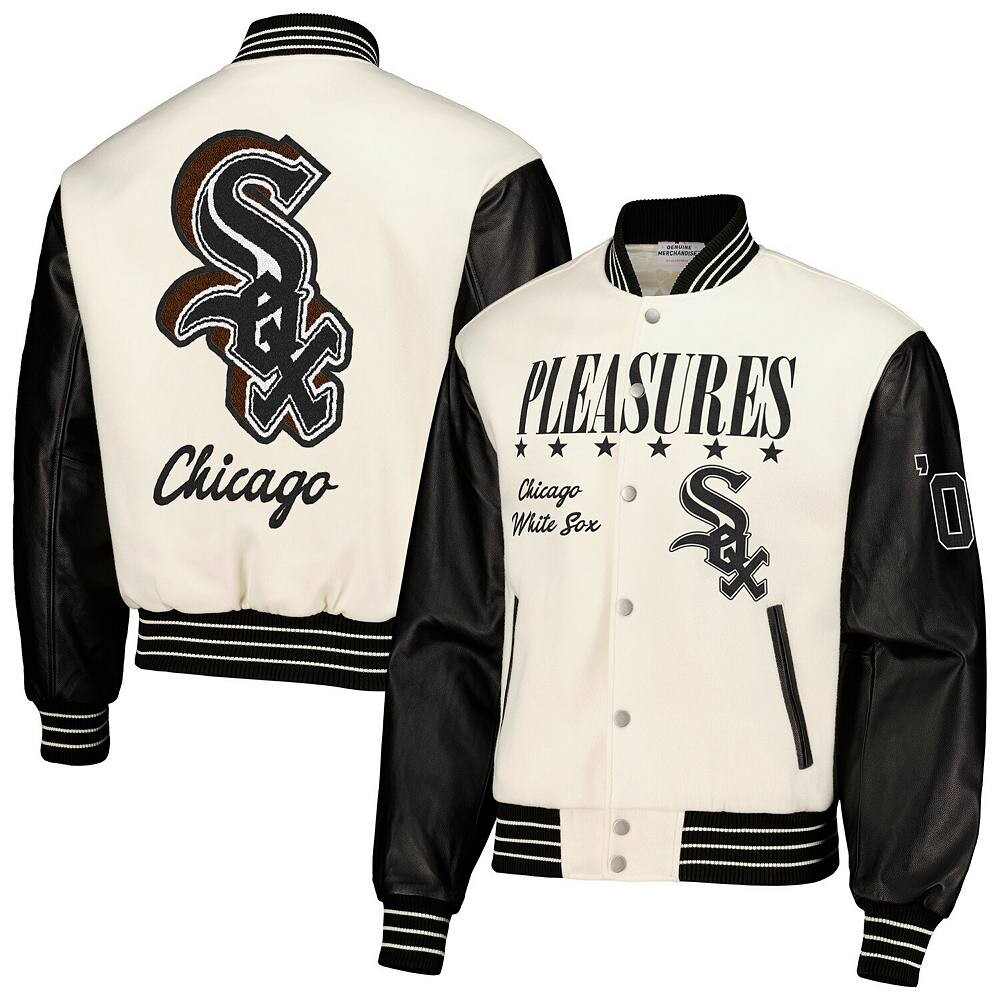 Мужская белая университетская куртка Chicago White Sox на кнопках, цвет Sox White, Белый, Мужская белая университетская куртка Chicago White Sox на кнопках, цвет Sox White 
Мужская белая университетская куртка Chicago White Sox на кнопках, цвет Sox White, Белый, Мужская белая университетская куртка Chicago White Sox на кнопках, цвет Sox White