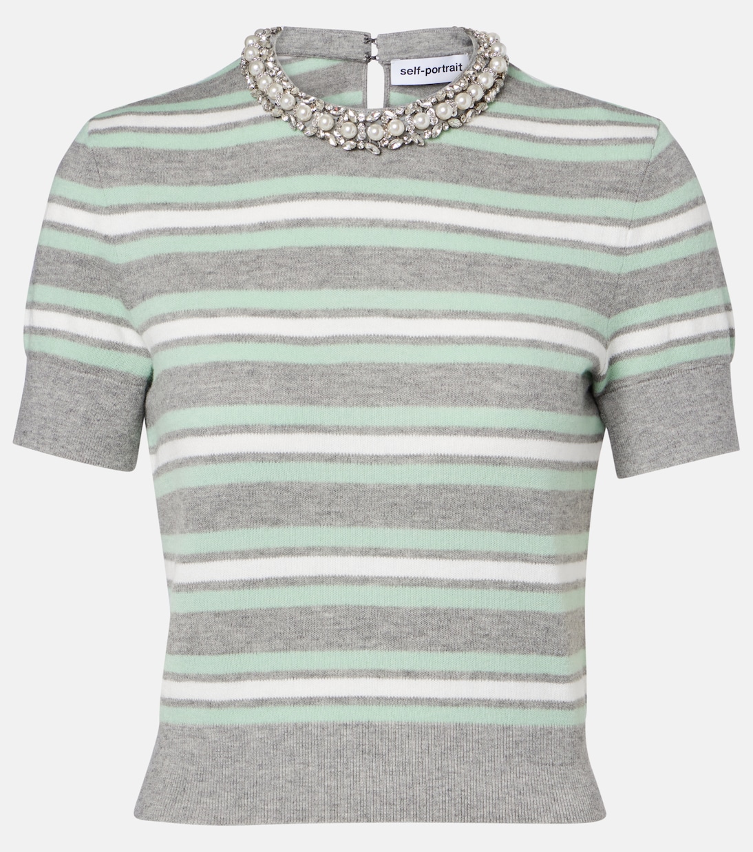 Полосатый свитер из шерсти, хлопка и кашемира Self-Portrait, серый
Полосатый свитер из шерсти, хлопка и кашемира Self-Portrait, серый