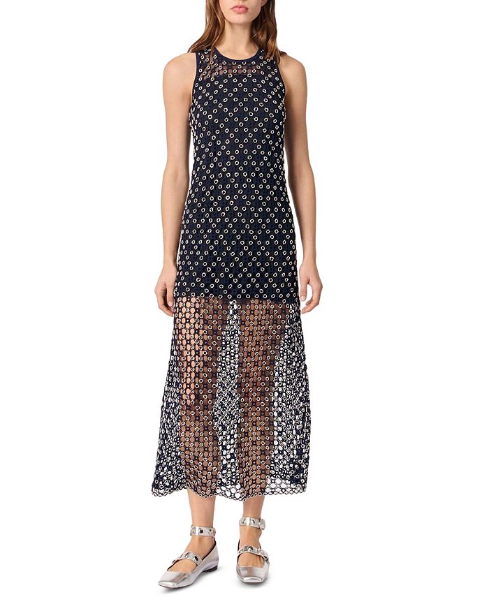 Вязаное платье макси крючком Maje, синий
Вязаное платье макси крючком Maje, синий