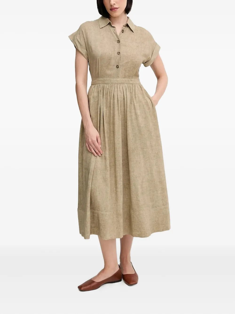 Платье-рубашка с присборенной талией Pedro Del Hierro, нейтральный
Платье-рубашка с присборенной талией Pedro Del Hierro, нейтральный