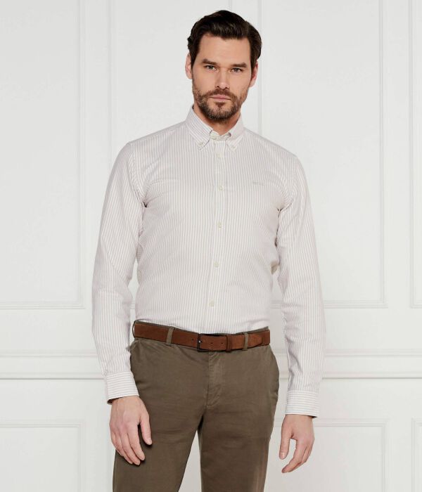 Рубашка мужская Boss облегающего кроя в полоску, бежевый
Рубашка мужская Boss облегающего кроя в полоску, бежевый