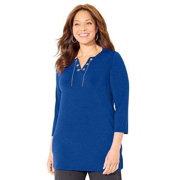 Туника с кружевной шнуровкой для женщин plus size Catherines, Dark Sapphire
Туника с кружевной шнуровкой для женщин plus size Catherines, Dark Sapphire
