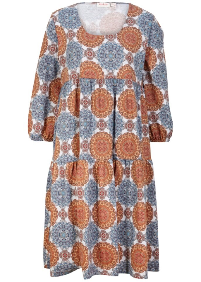 Платье-рубашка с принтом и рукавами 3/4 John Baner Jeanswear, синий 
Платье-рубашка с принтом и рукавами 3/4 John Baner Jeanswear, синий