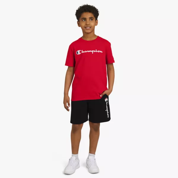 Мальчики 8-20 лет комплект из джерси-футболки и флисовых шорт Champion, цвет oxblood red
Мальчики 8-20 лет комплект из джерси-футболки и флисовых шорт Champion, цвет oxblood red