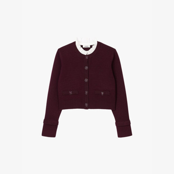 Вязаный кардиган со съемным воротником Sandro, красный
Вязаный кардиган со съемным воротником Sandro, красный