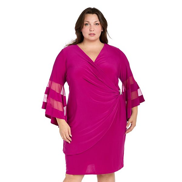 Платье-мини Plus size с прозрачной отделкой и рукавами-крылышками R&M Richards, Magenta
Платье-мини Plus size с прозрачной отделкой и рукавами-крылышками R&M Richards, Magenta