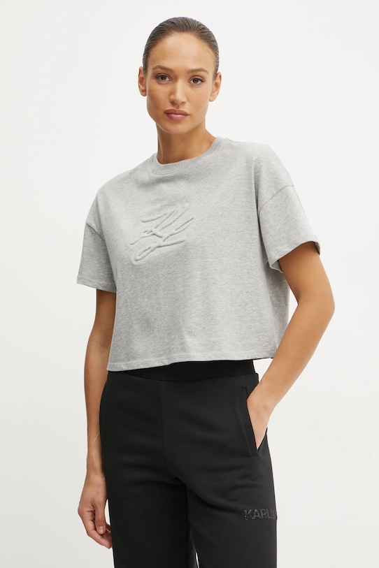 Хлопковая футболка Karl Lagerfeld, серый
Хлопковая футболка Karl Lagerfeld, серый